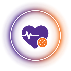 Vector graphic of heart with heart rate line