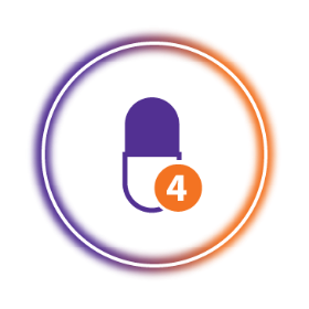 Vector graphic of pill with the number 4