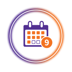 Vector graphic of calendar with number 9