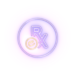 Icon showing an Rx symbol, representing the option to fax the completed TARPEYO prescription form to TARPEYO Touchpoints.