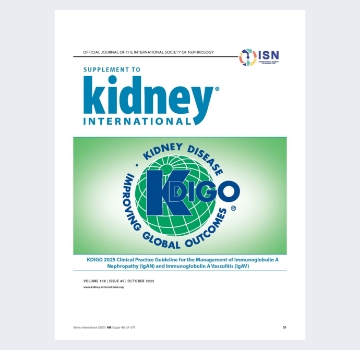 The KDIGO logo, representing a comprehensive overview of the most up-to-date guidelines for healthcare providers.